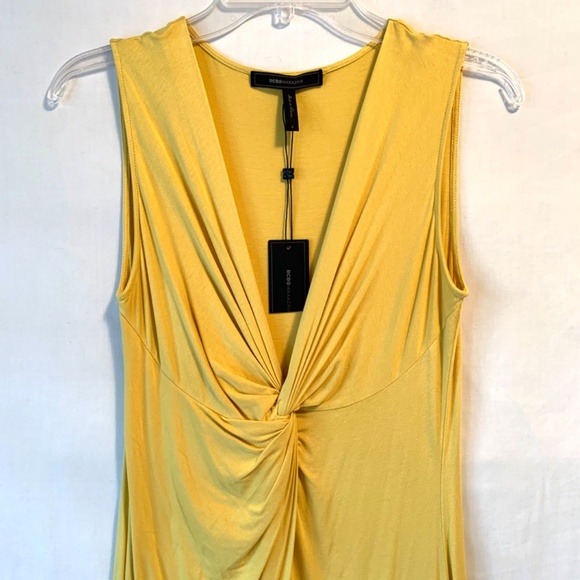 BCBGMaxAzria V-Neck Ruched Sleeveless Dress Size Small - Picture 2 of 8